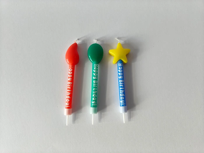 happy birthday candles with print
