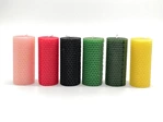 Natural rolled beeswax pillar candles wholesale