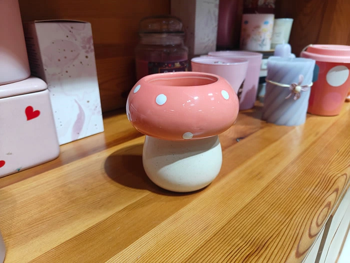 mushroom ceramic jar candle