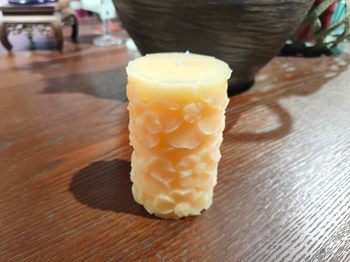 Flower Design Pillar Candle