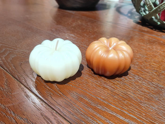 pumpkin shape candle